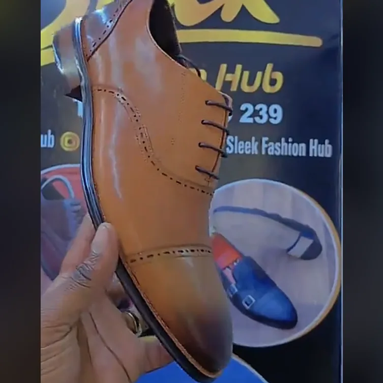 Tan Cap-Toe Brogue Oxford